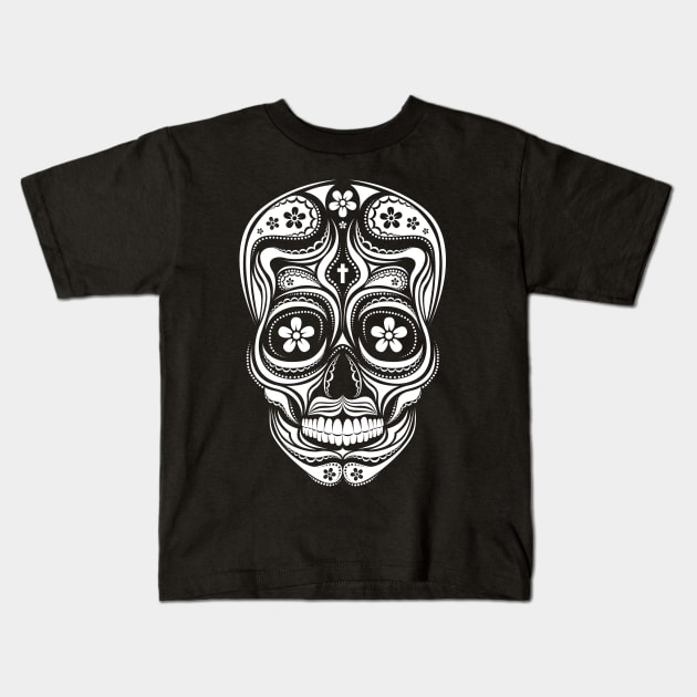 Patrick Seymour • White sugar skull Kids T-Shirt by PatrickSeymour